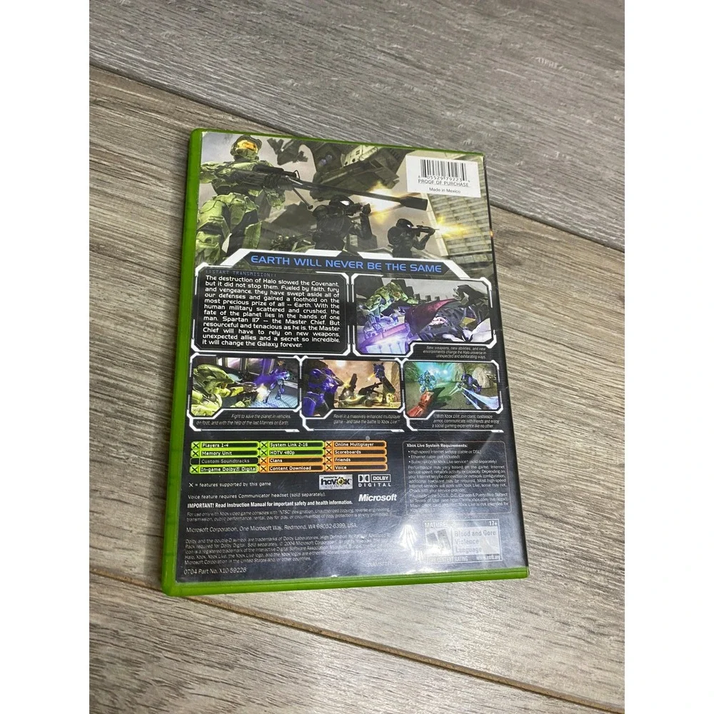 Halo 2 Microsoft Xbox Original 2004 FPS‎ Game Bungie Master Chief Disc & Case
